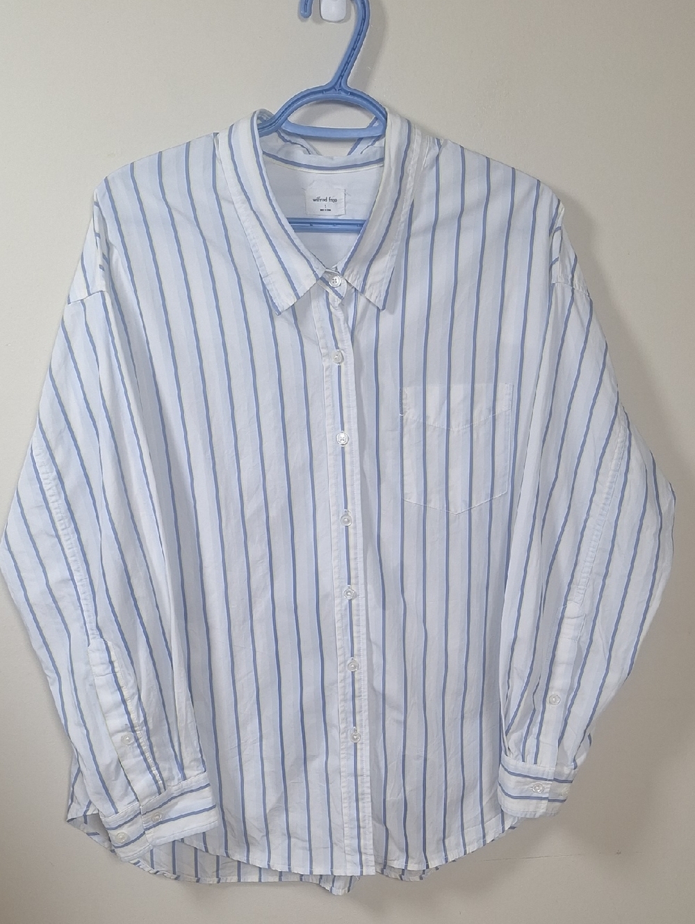 Aritzia Wilfred Free Over Sized Striped Relaxed Shirt Size S - Picture 4 of 6
